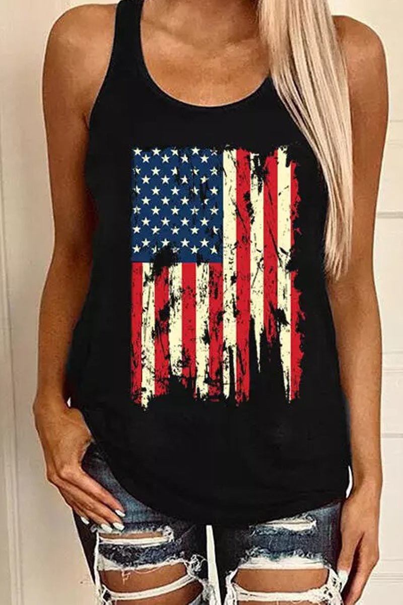 American Flag Star Racerback Tank