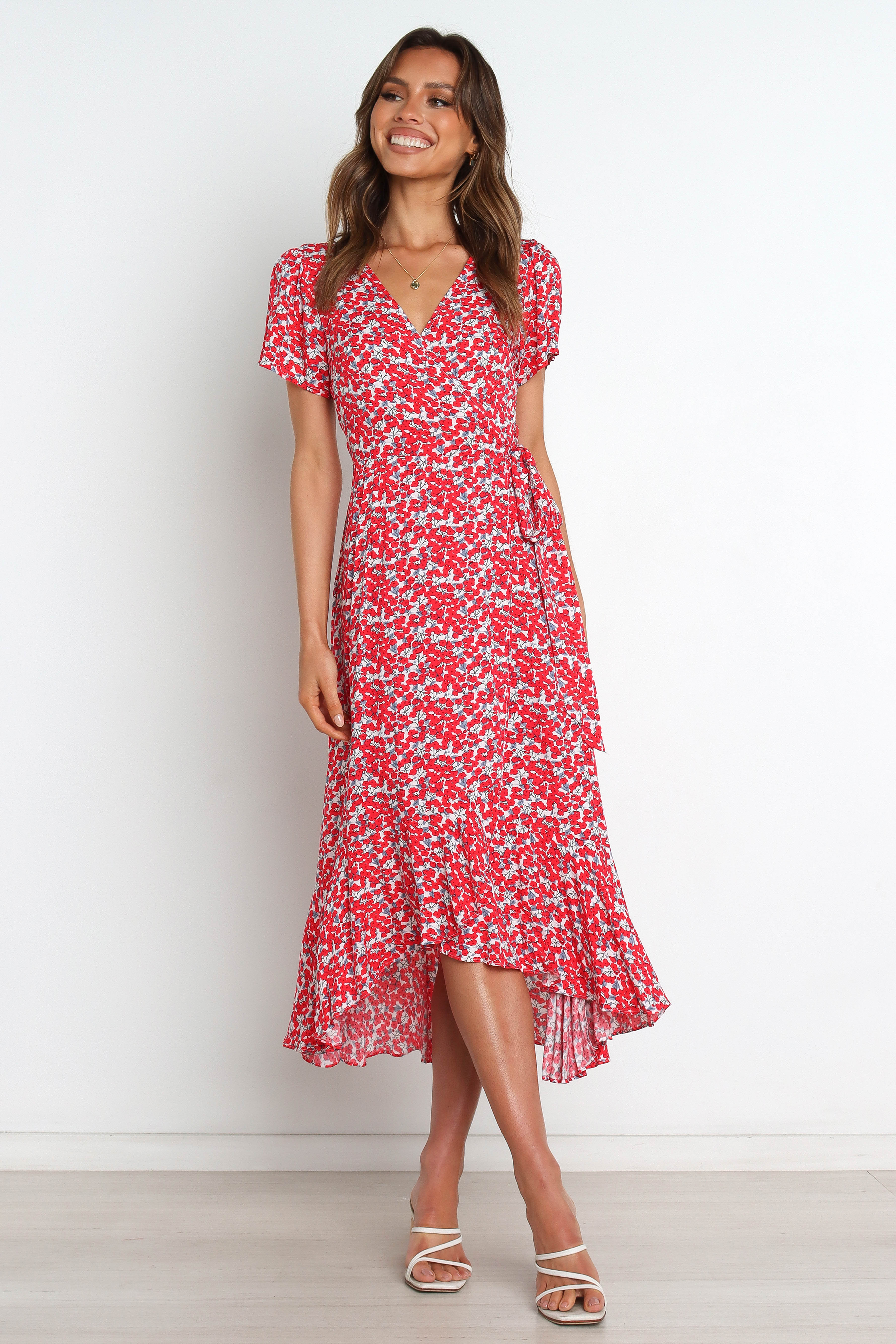 Women Summer Vacition V Neck Midi A Line Dress