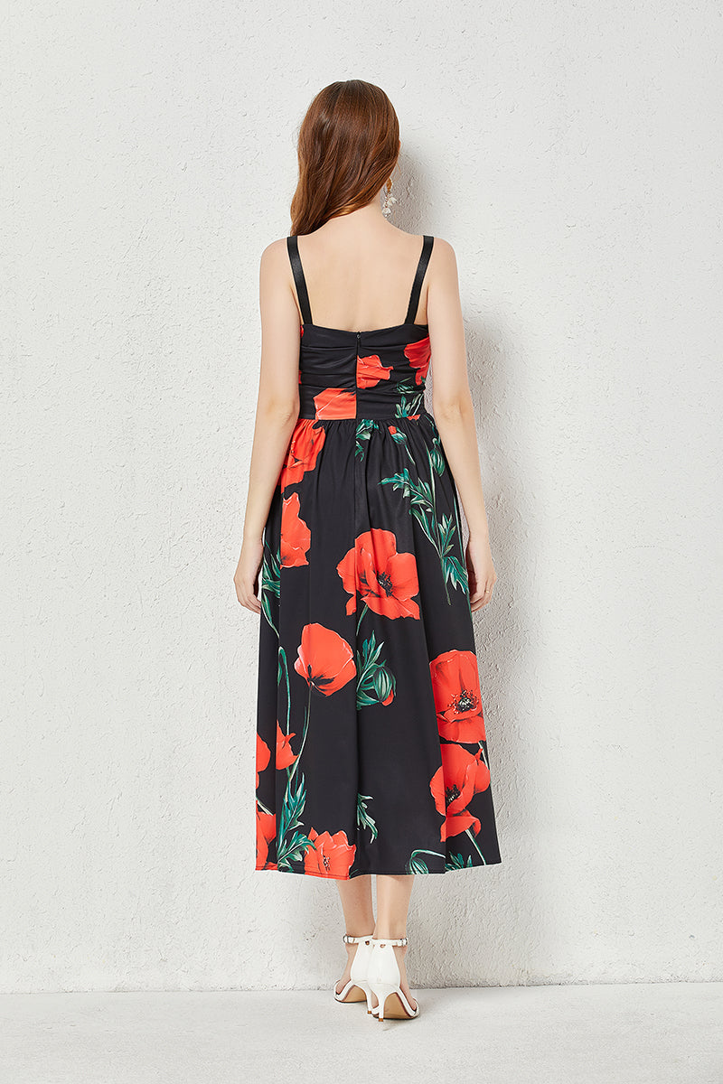 Women Summer Printed Cami A Line Maxi Dress