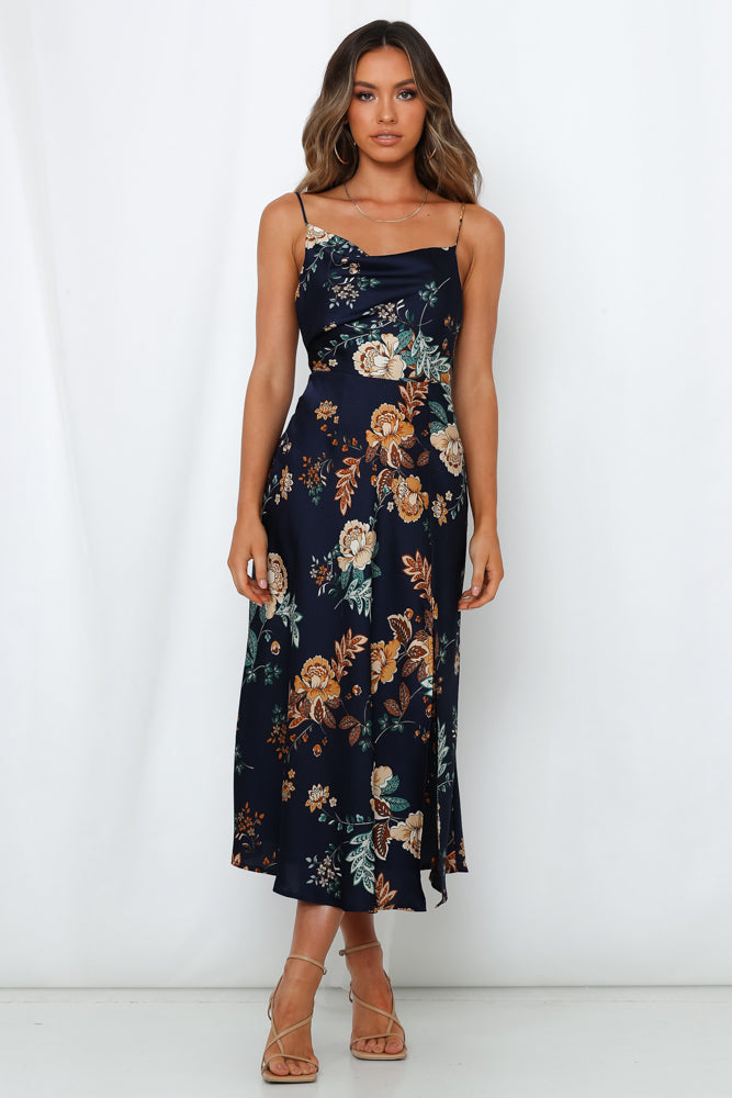 Women Summer Vacation Floral Cami Maxi A Line Dress