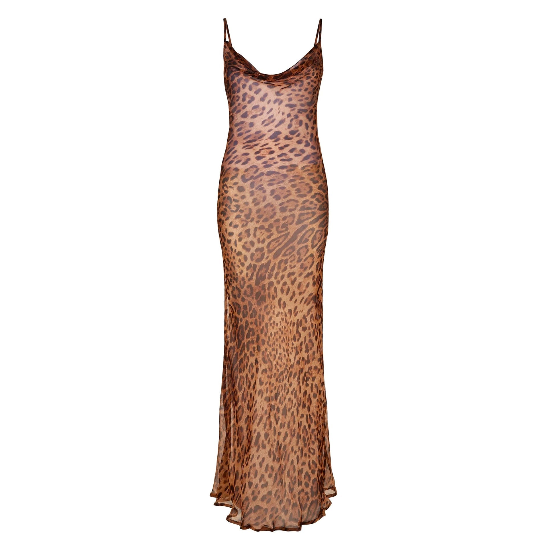 Women Wear Printed Backless Dress Sheath Sexy Cami Dress Sexy Leopard Print Dress Leopard