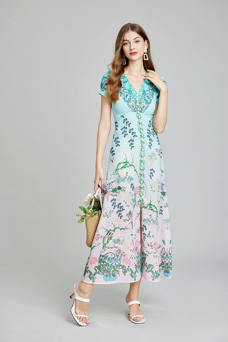 Women Summer Printed Daily Elegant A Line Maxi Dress