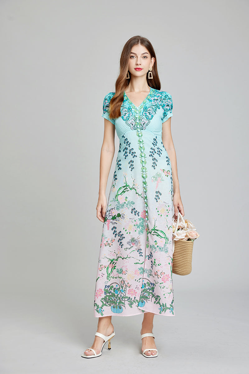 Women Summer Printed Daily Elegant A Line Maxi Dress