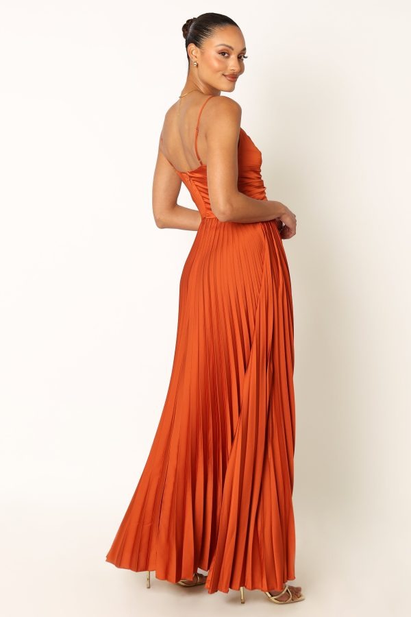 Summer V neck Elegant Graceful Sling Backless Long Pleated Dress