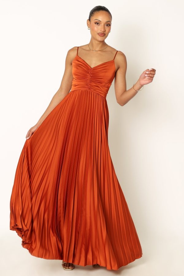 Summer V neck Elegant Graceful Sling Backless Long Pleated Dress