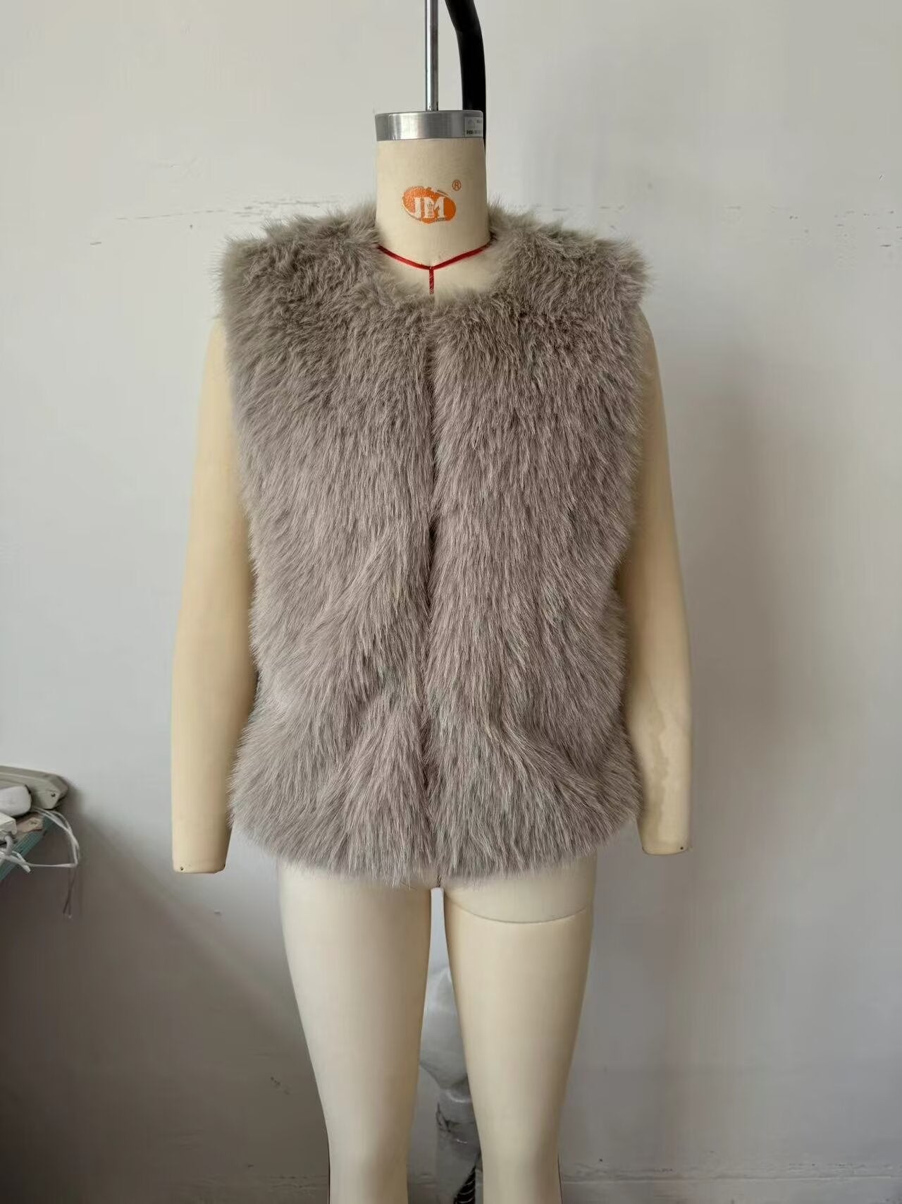 Winter Women Clothing Artificial Fur Horn Button Vest Jacket