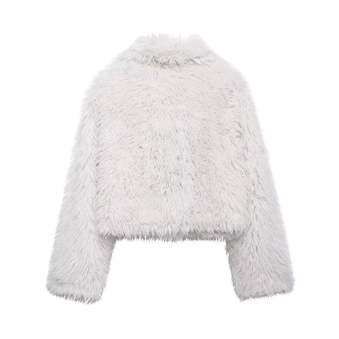 Women Clothing Autumn Winter All Match Fur Short Coat