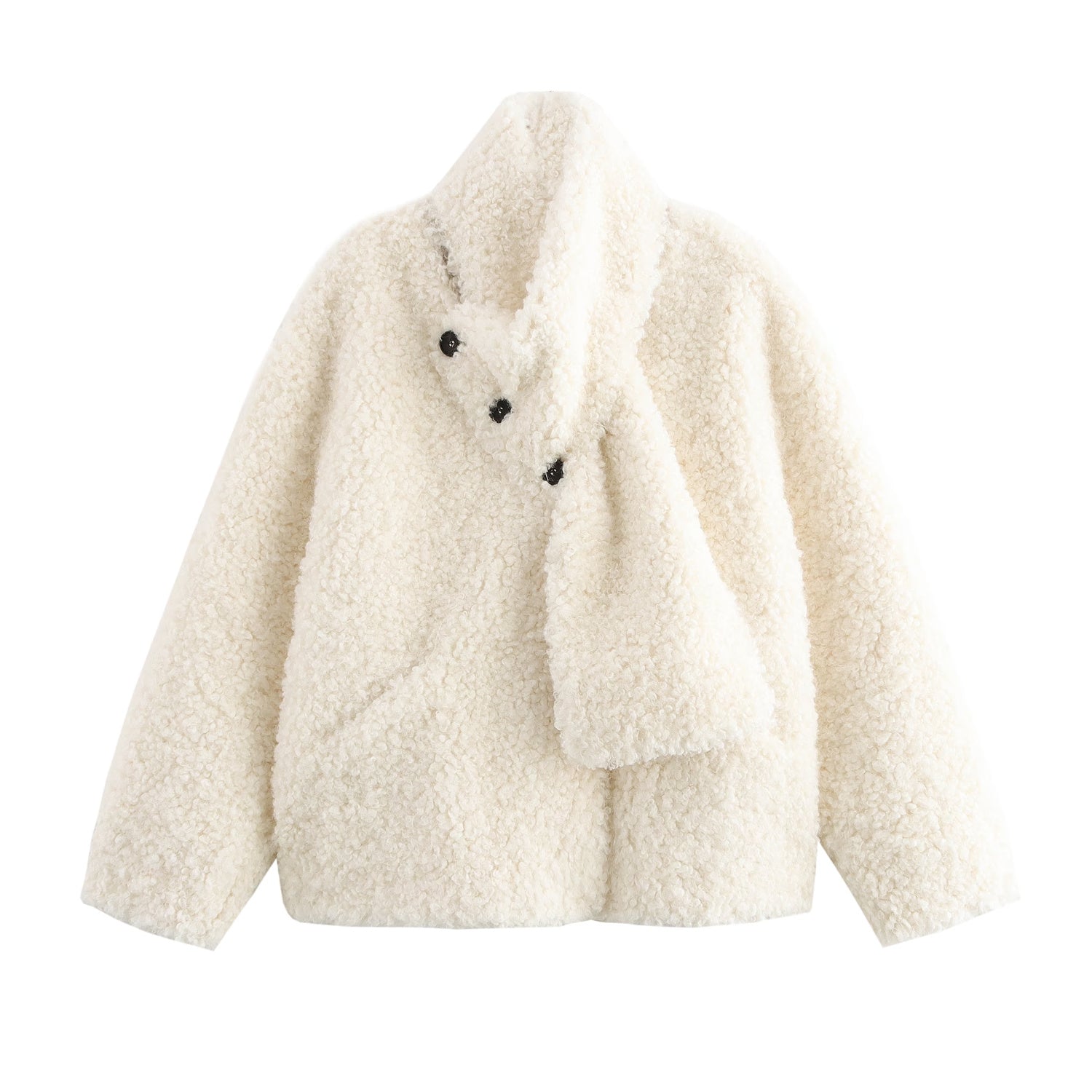 Women Clothing Winter Faux Jacket Roll Button Furry Coat Coat