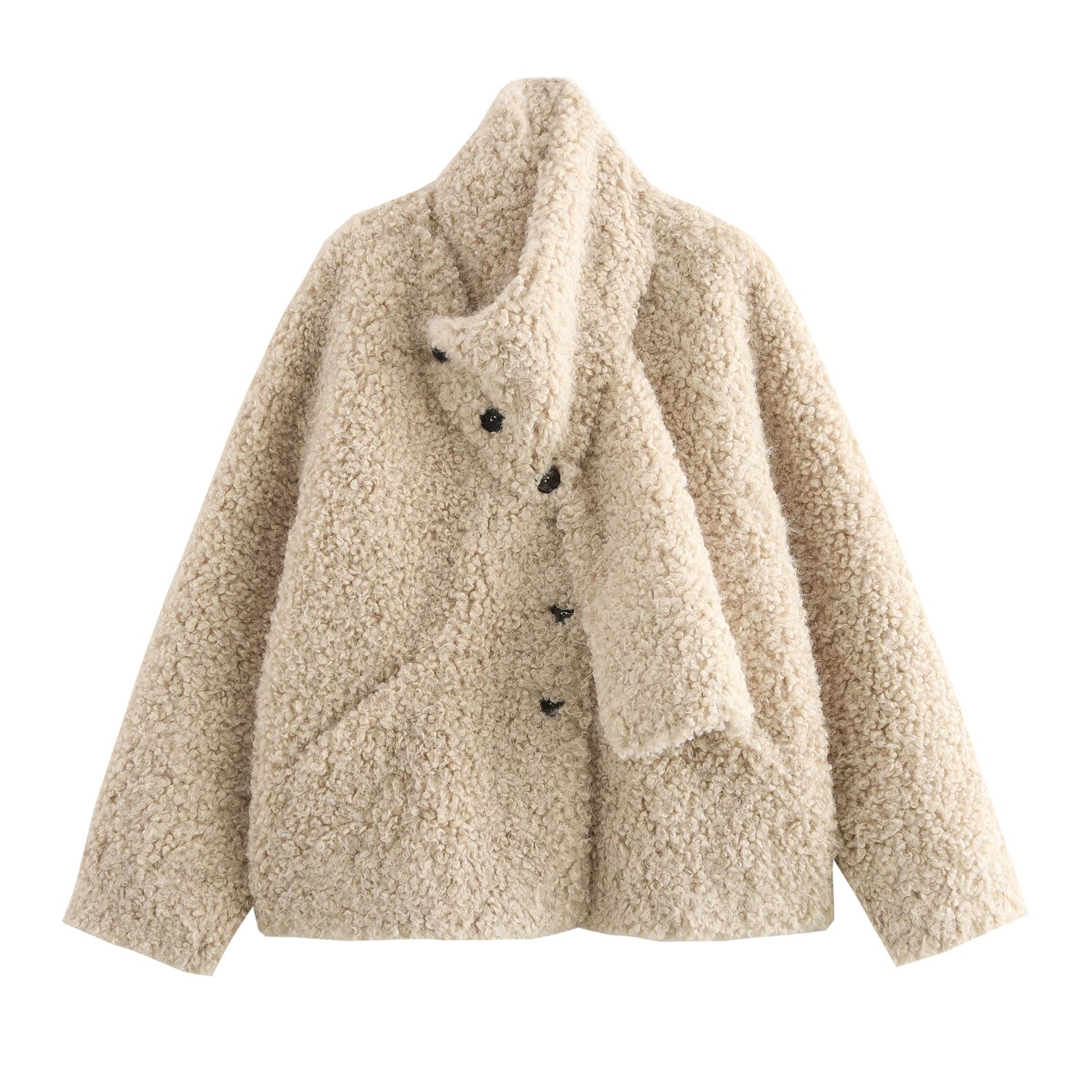 Women Clothing Winter Faux Jacket Roll Button Furry Coat Coat