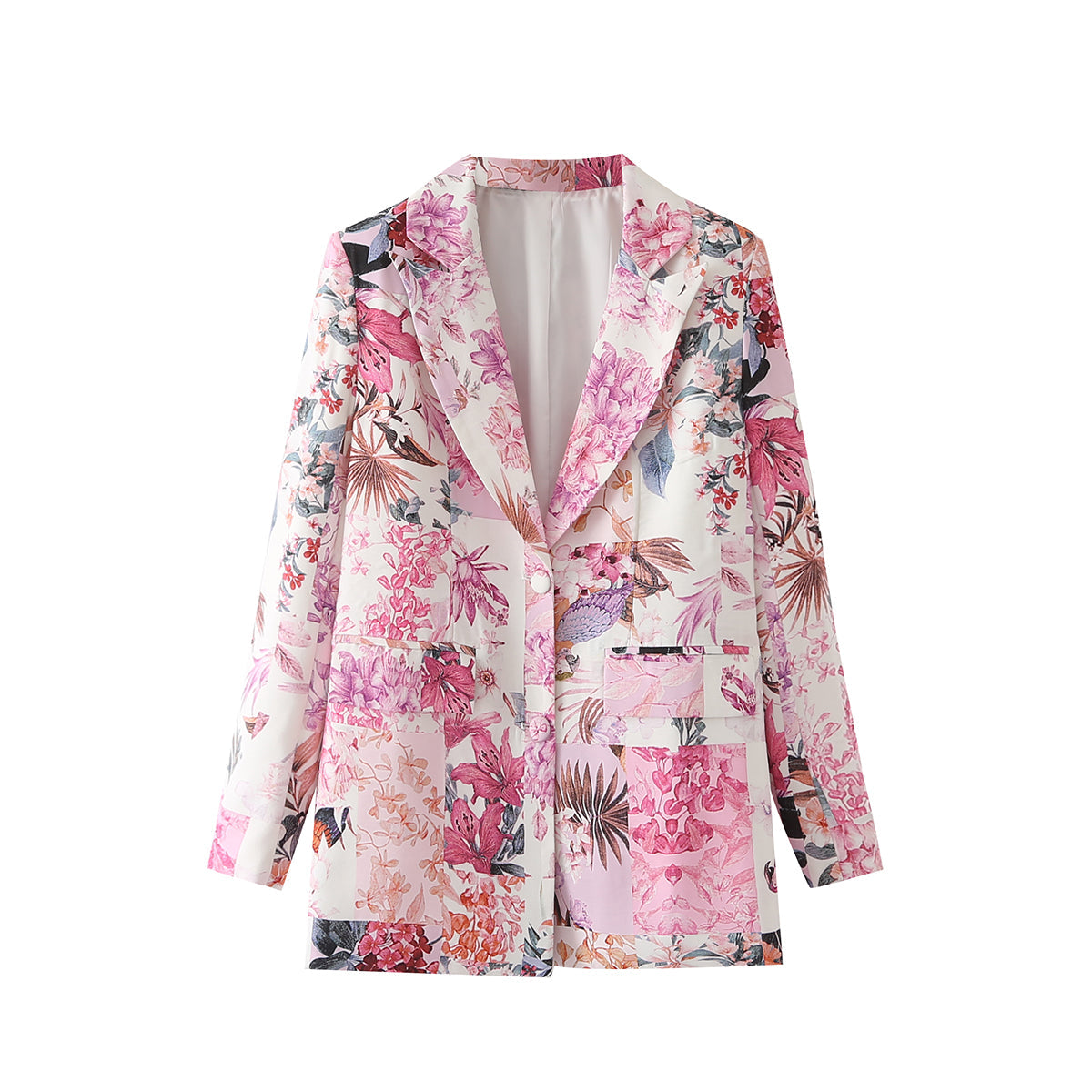 Women Clothing Autumn Women's Printed Blazer Small Blazers Pink