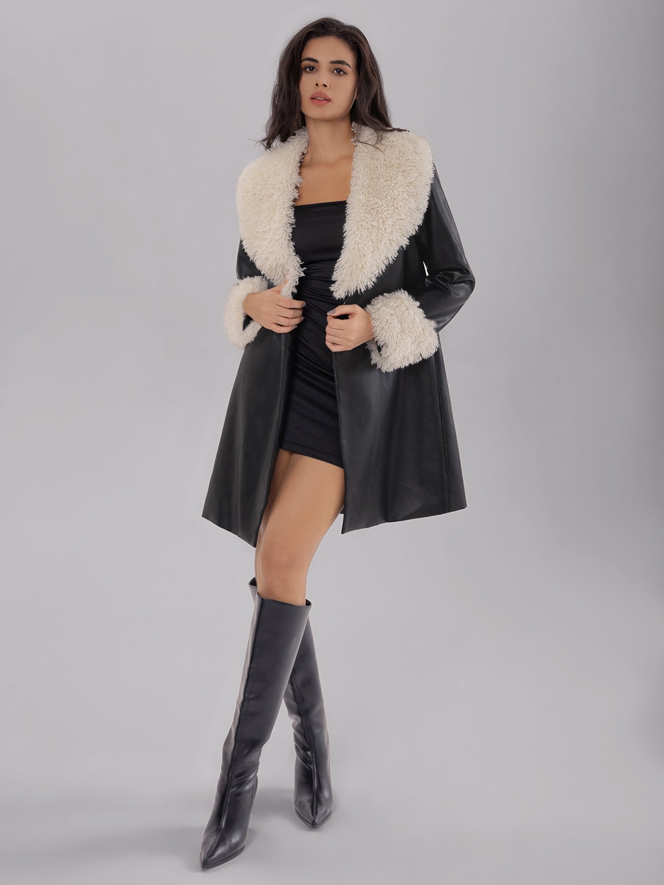 Women Autumn Winter Polyester Fabric Fleece Warm Fashionable Jacket