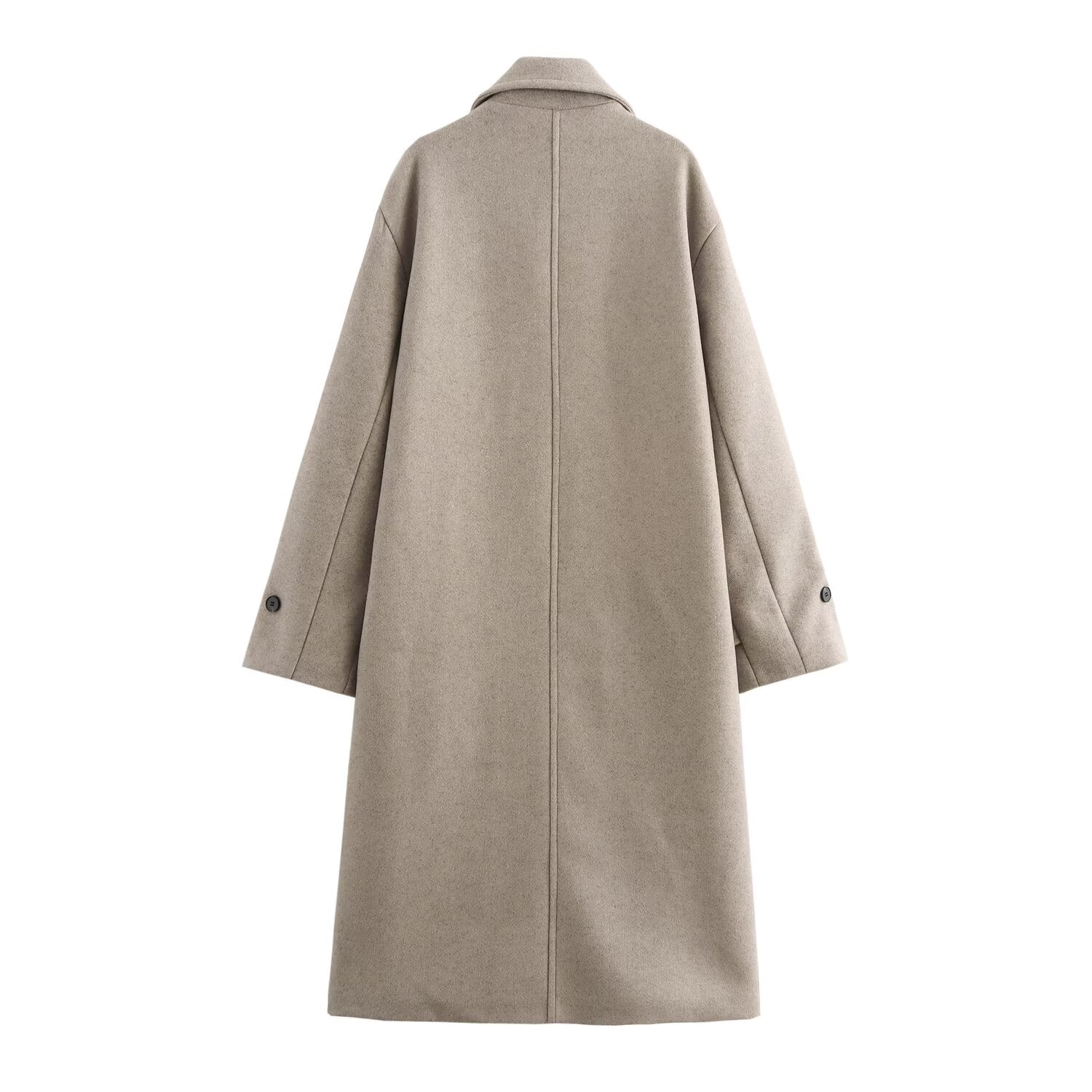 Women Clothing Autumn Winter Elegant Trench Coat Coat Woolen Loose Overcoat