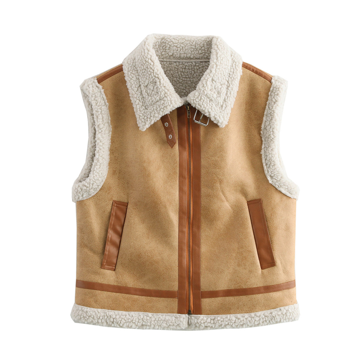 Winter Three Colors Leather Fur Vest Vest Women Clothing