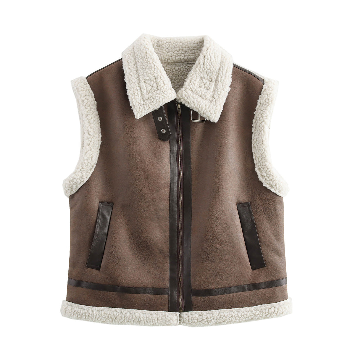 Winter Three Colors Leather Fur Vest Vest Women Clothing