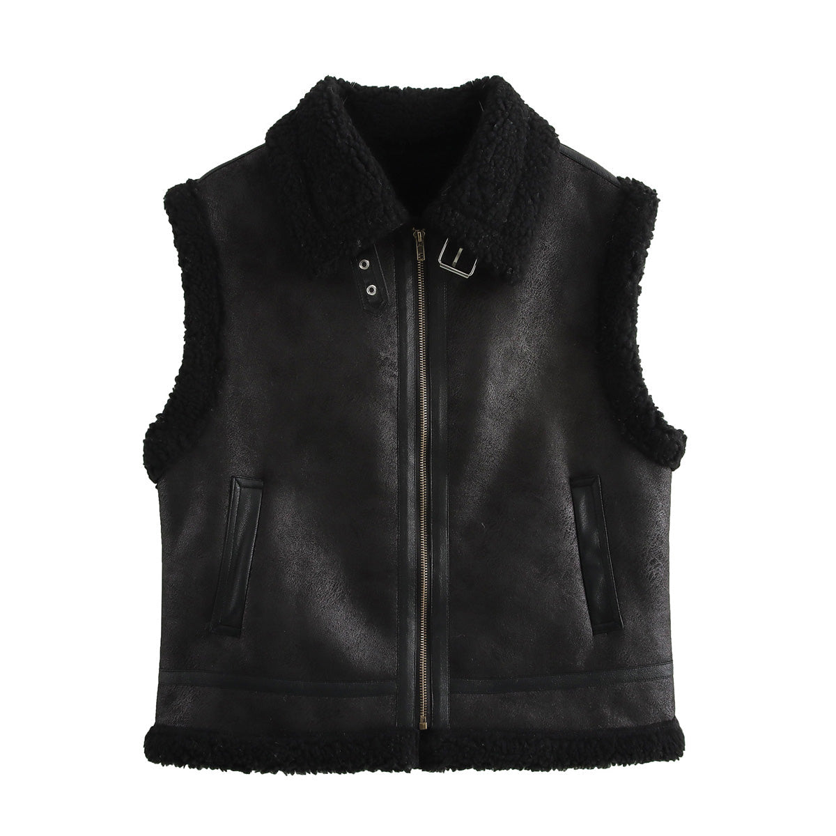 Winter Three Colors Leather Fur Vest Vest Women Clothing