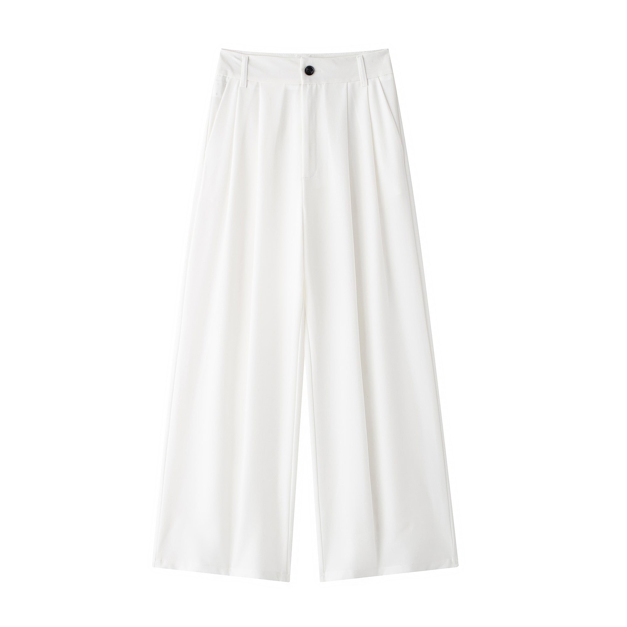 Women Wide Pleated Elegant All Match Casual Culottes Ivory