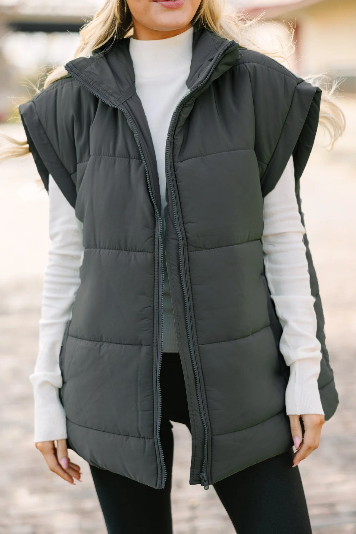 Women Clothing Autumn Winter Sleeveless Stand up Collar Cotton Padded Coat Thermal Vest Coat