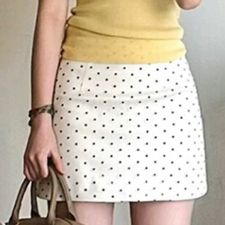 White Polka Dot Skirt Casual Black Hip Wrapped Skirt Women Summer Sexy High Waist A line Skirt Set Skirt