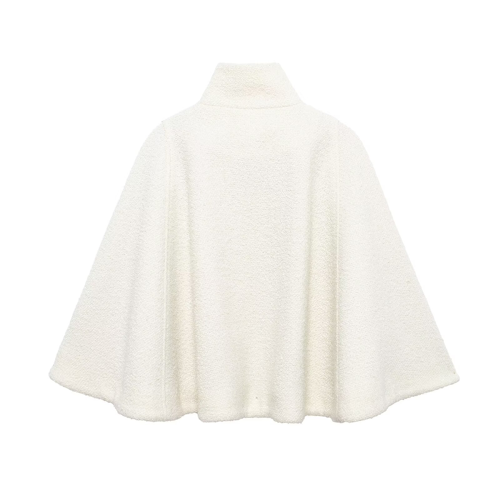 Winter Women Casual Short Cape Jacket White