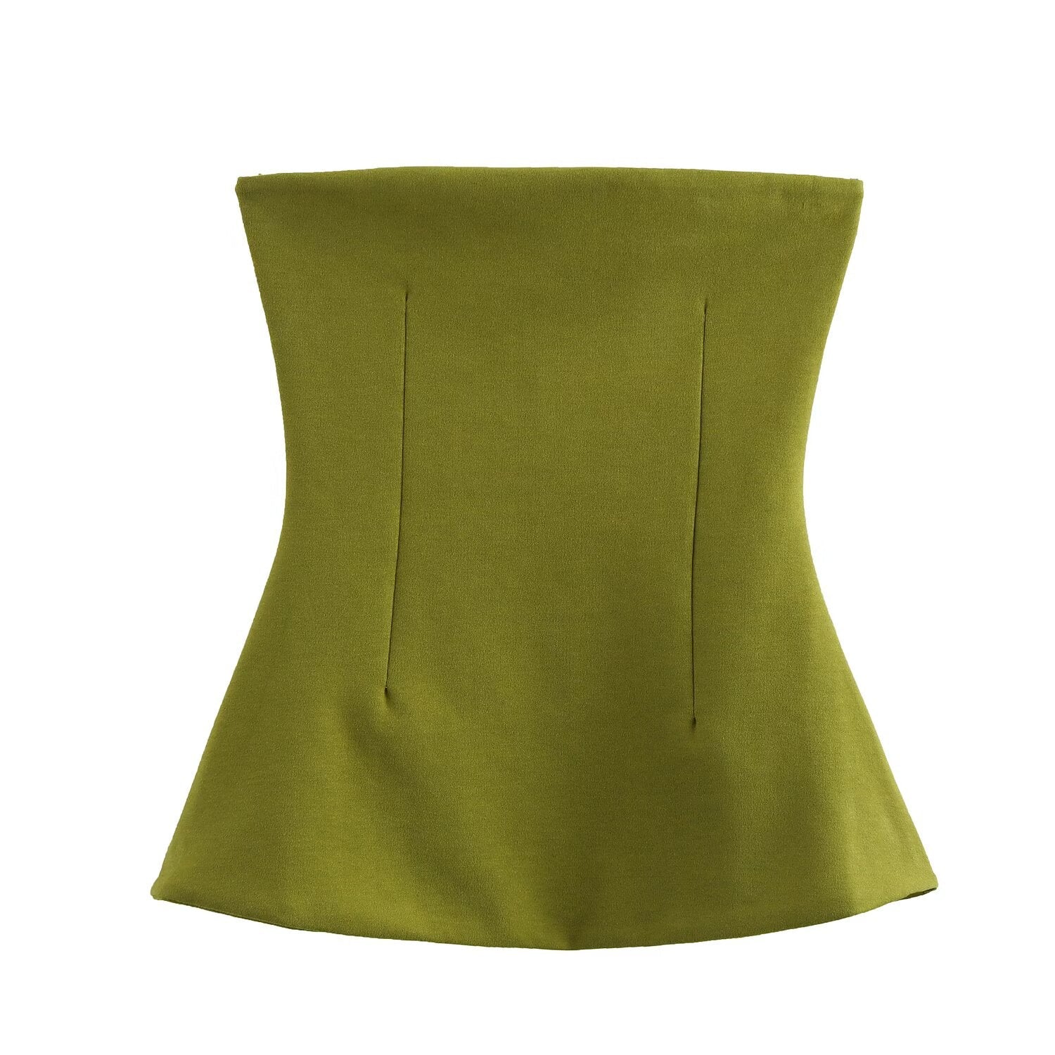 Women Clothing Spring Sexy Knitted Double Sided Cloth Tube Top Small Top Green