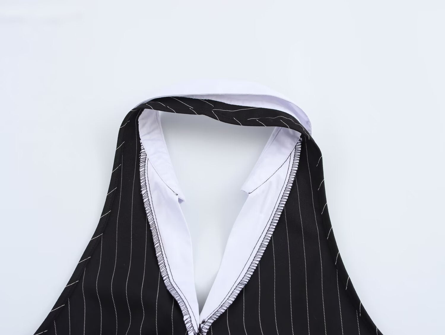 Women Spring Striped Stitching Hanging Collar Slim Vest Top