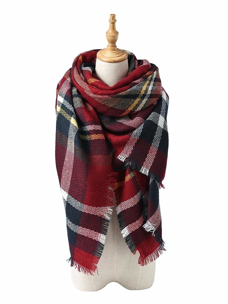 Autumn Leaves Color Soft Long Lattice Large Scarf