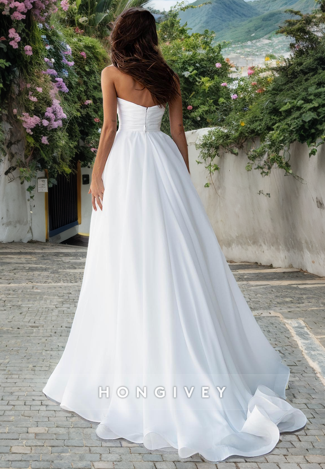 Aline Empire Scoop Sleeveless Beaded Wedding Dress