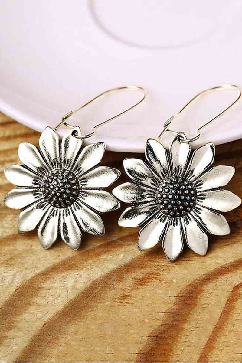 Vintage Sunflower Alloy Earrings