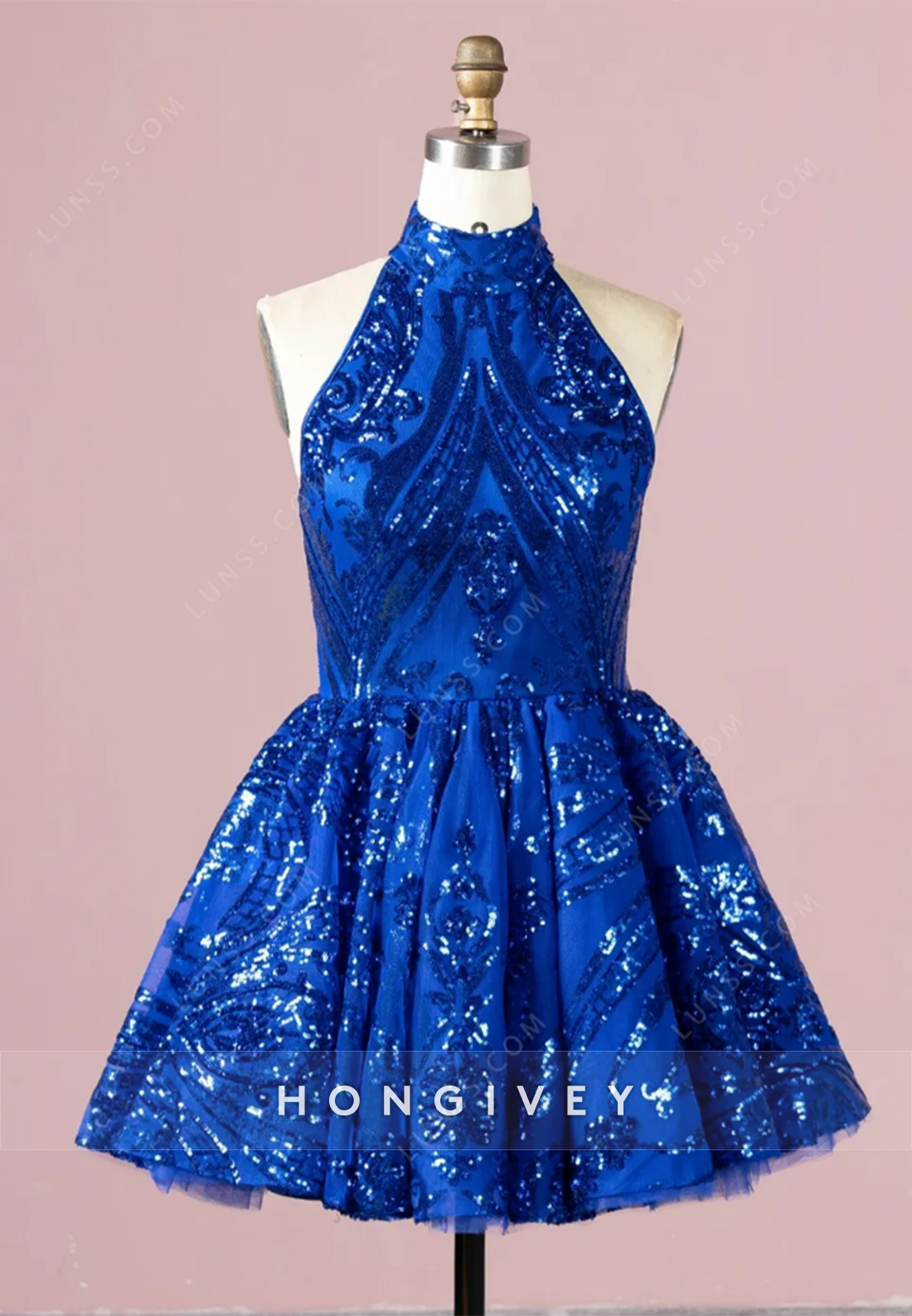 Aline Round Sleeveless Appliques Laceup Homecoming Dress