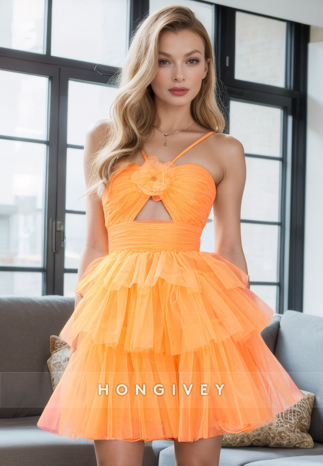 Tulle Aline Halter Sleeveless Empire Party Evening Homecoming Dress