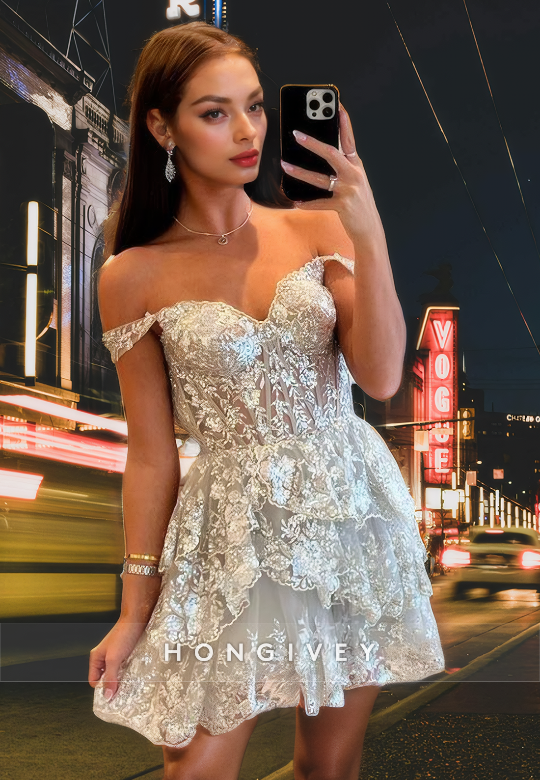 Sexy Lace Aline Sweetheart Offshoulder Short Homecoming Dress