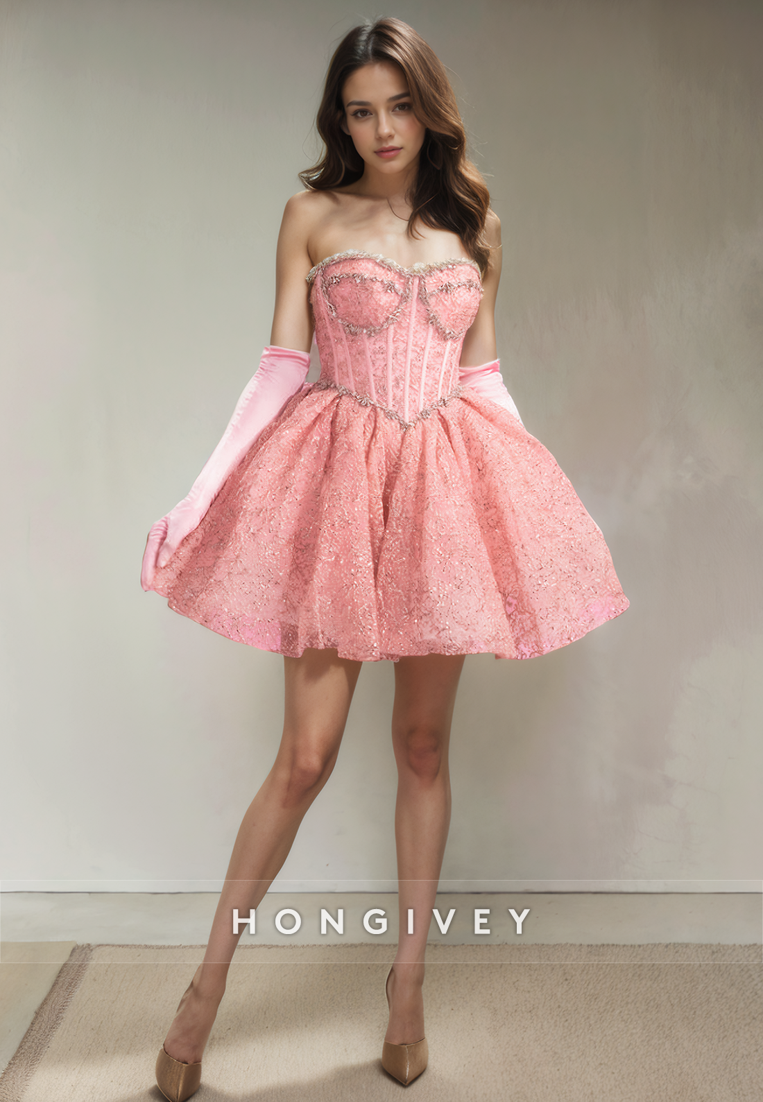 Aline Sweetheart Beaded Appliques Short Party Homecoming Dress