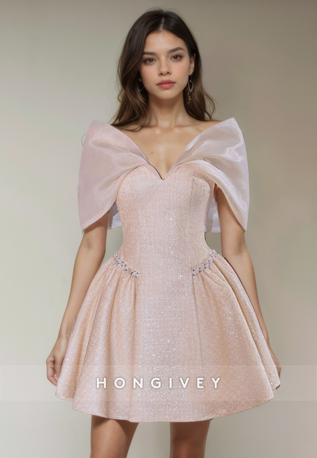 Chic Satin Aline Offshoulder Short Party Homecoming Dress