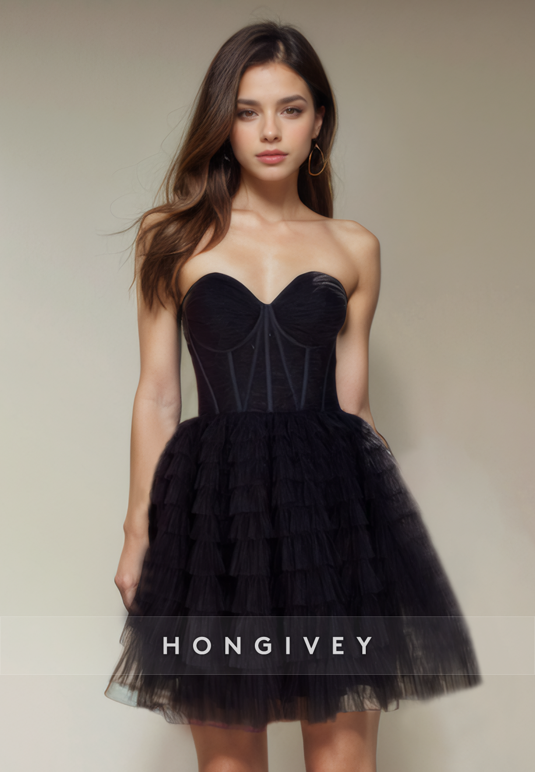 Tulle Aline Sweetheart Strapless Short Party Homecoming Dress