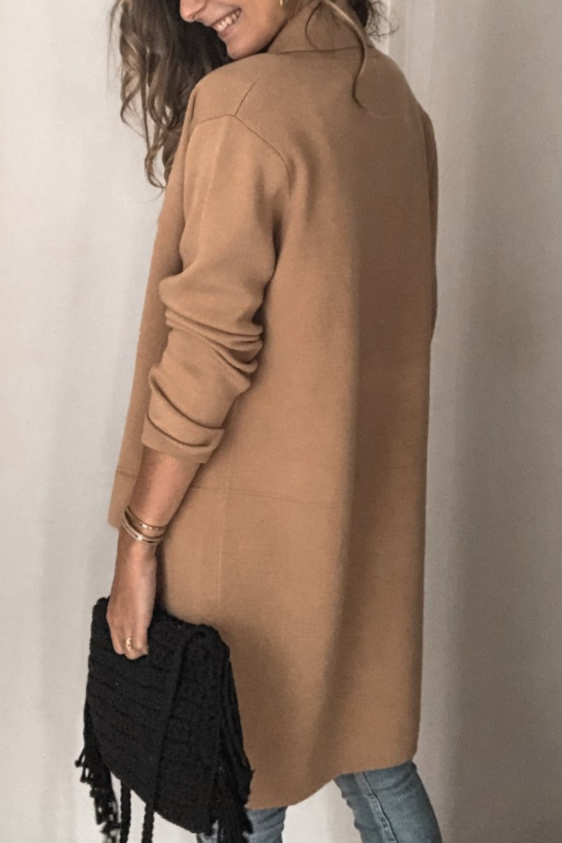 Turn-back Collar Basic Coat