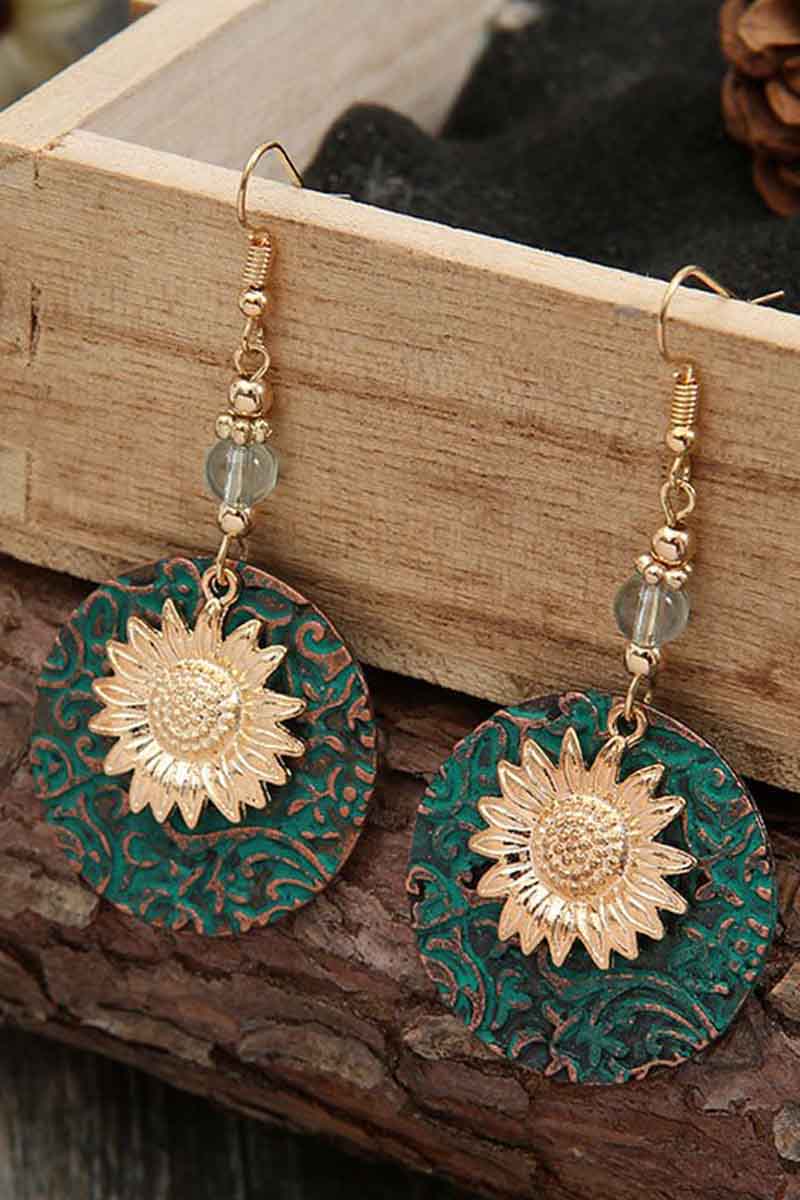 Women'S Vintage Sunflower Earrings