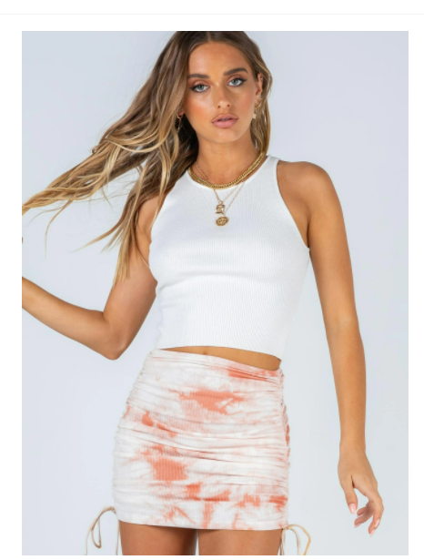 Women Clothing Elastic Pleated Knitted Skirt Sunken Stripe Side Drawstring Sexy Tie-Dyed Hip Skirt