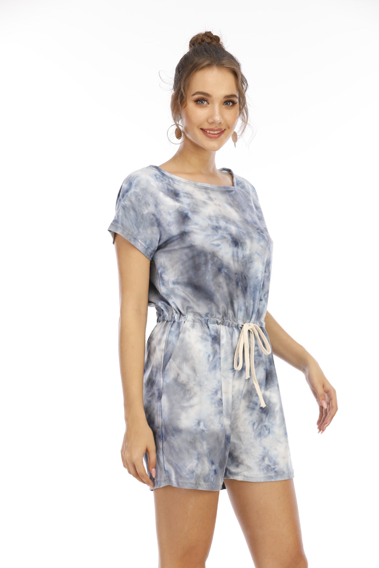 Women Clothing Short Tie-Dyed Romper