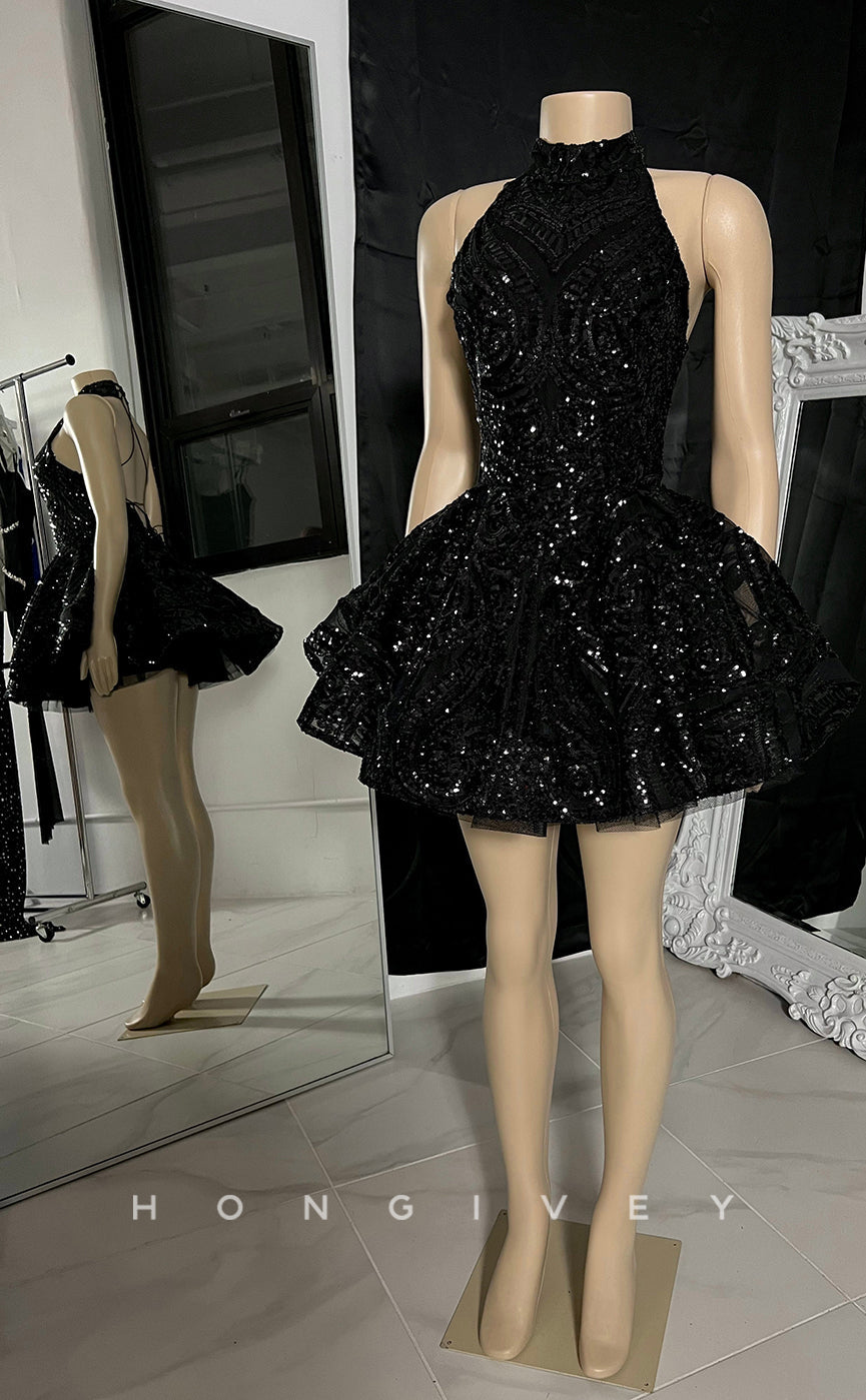 H Fully Sequined Applique Lace Strappy Crisscorss Sparkly Homecoming Party Dress