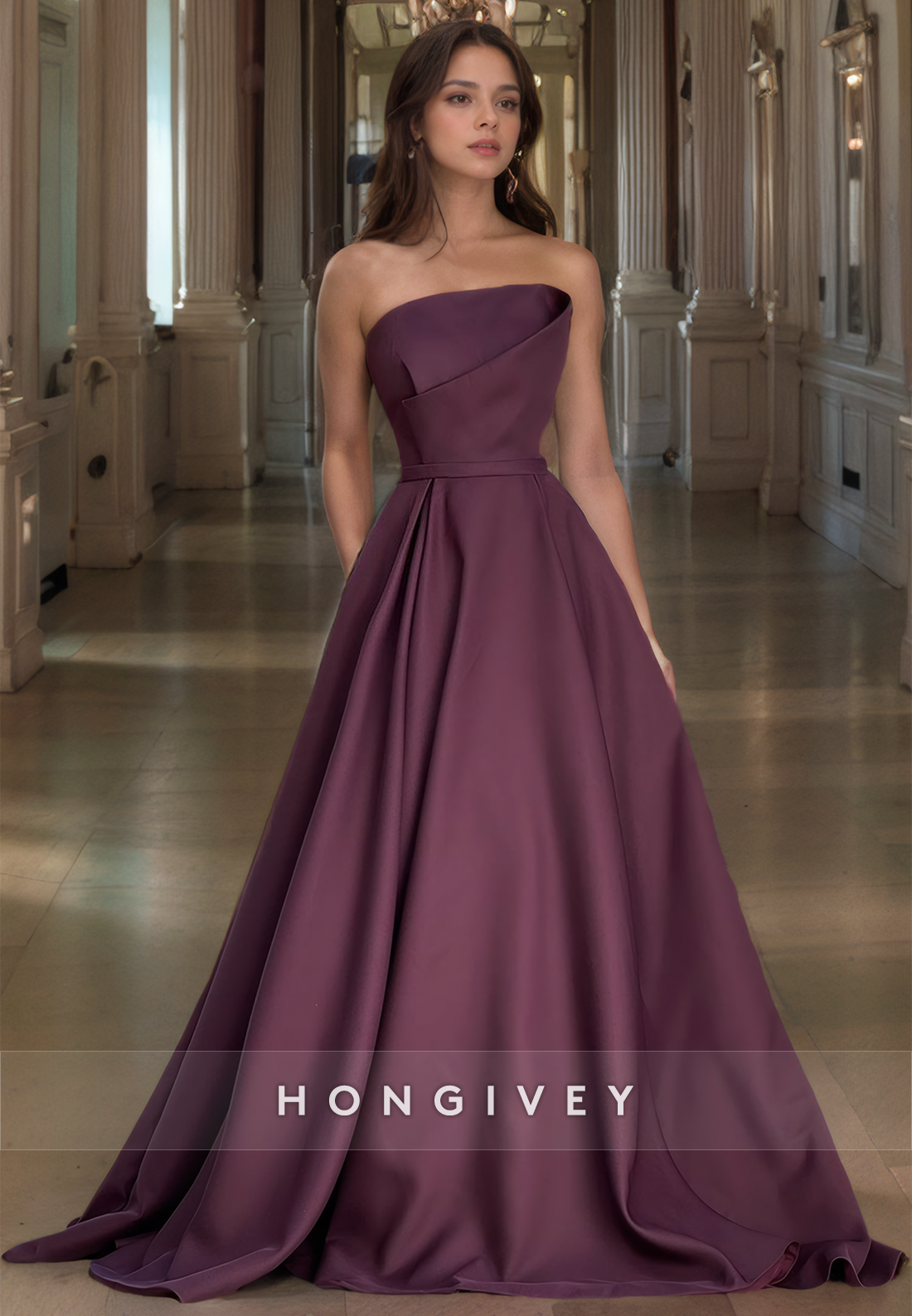 Elegant Aline Cabernet Sleeveless Prom Gown Floor Length Draped Formal Occasion Party Dress