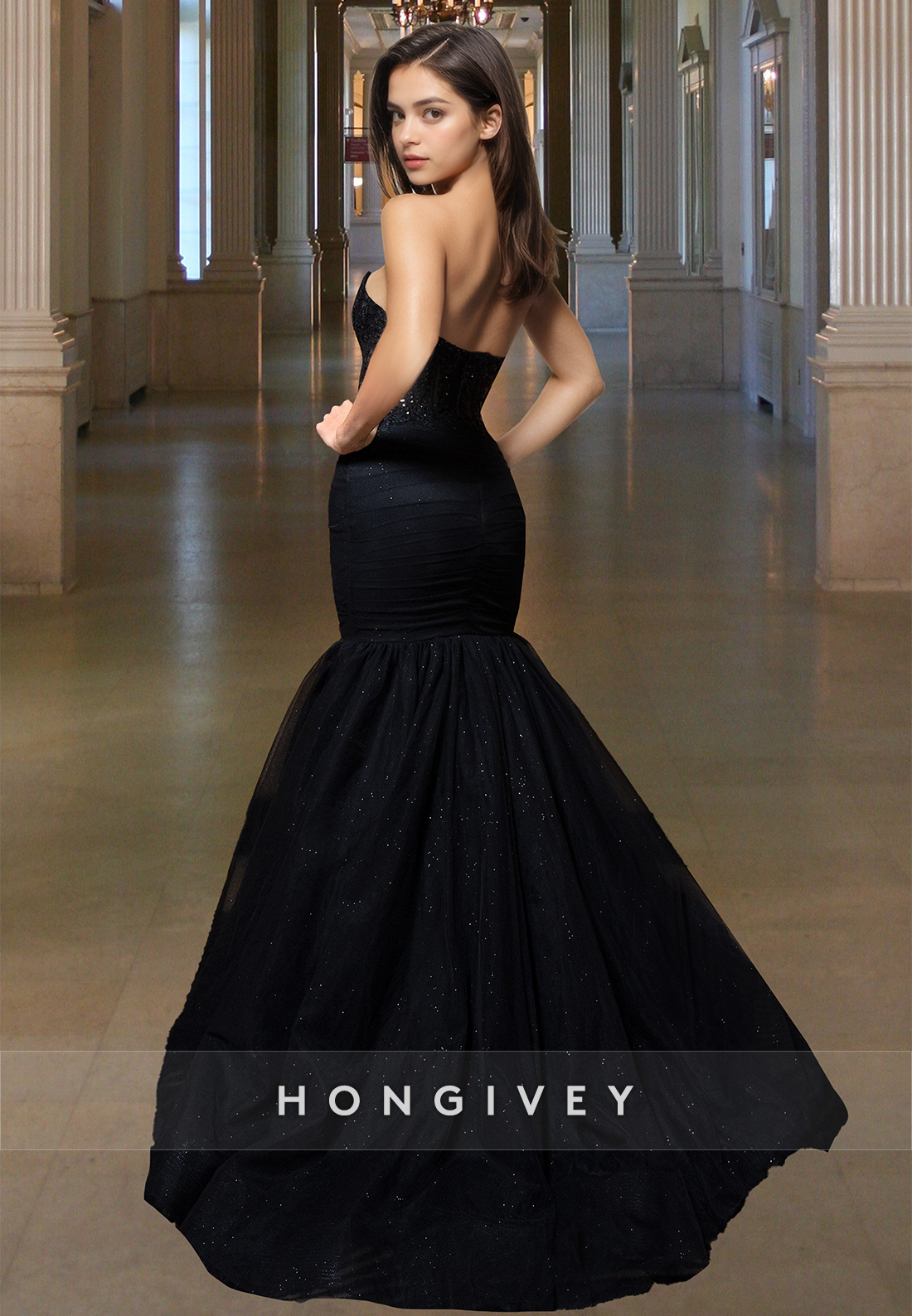 Stunning Sweetheart Bow Mermaid Evening Dress Sexy Applique Formal Gown