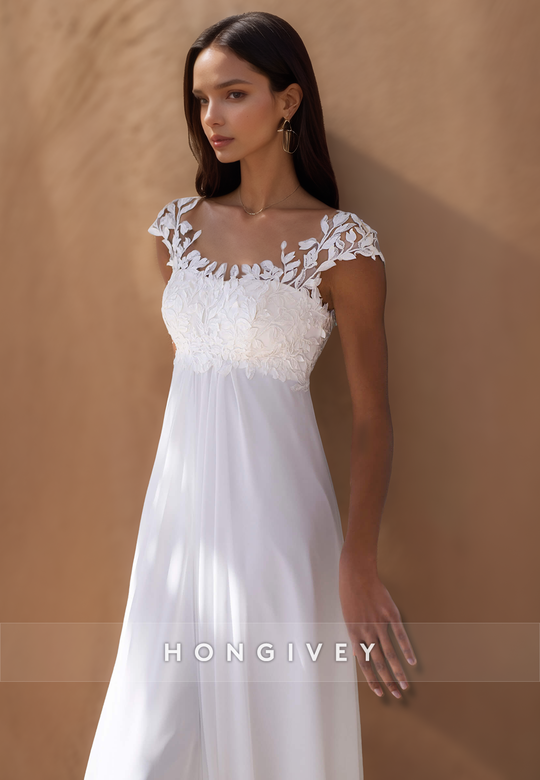 Aline Sweetheart Lace Appliques Simple Beach Wedding Dresses