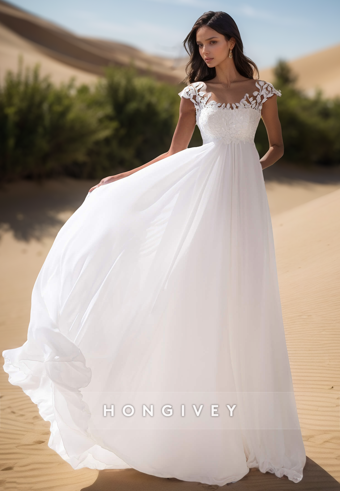 Aline Sweetheart Lace Appliques Simple Beach Wedding Dresses