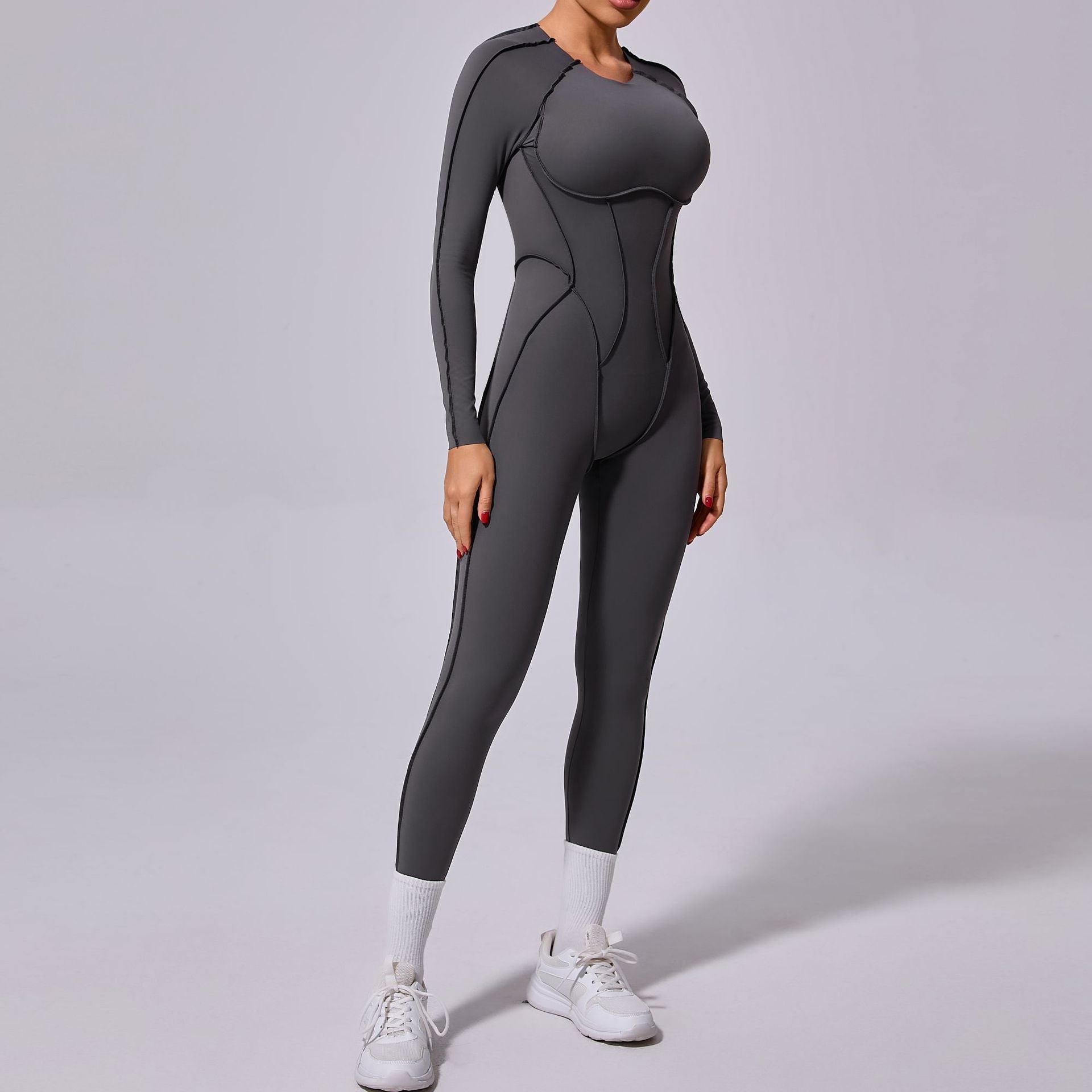 Autumn Sand Winter One Piece Sports Yoga Jumpsuit Backless Tight Long Sleeved Trousers Jumpsuit