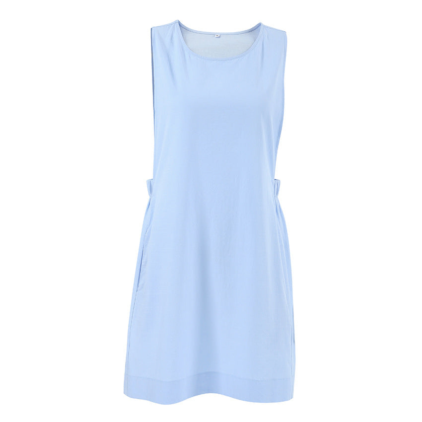 Summer Sleeveless One Piece Loose Nightdress Casual Comfortable Ladies Homewear