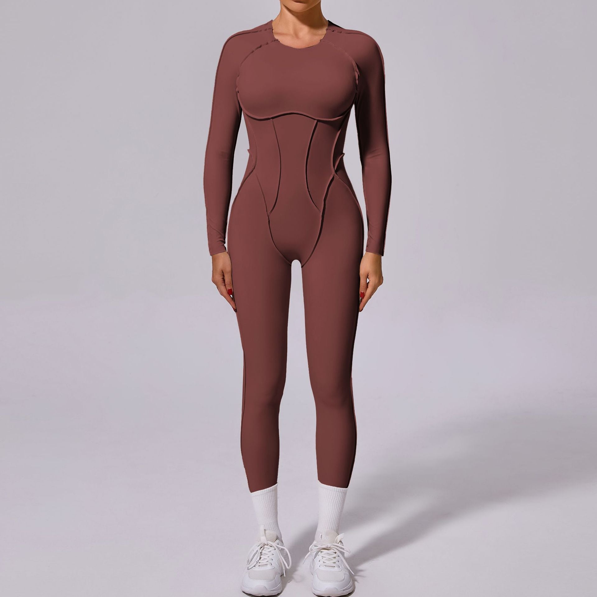 Autumn Sand Winter One Piece Sports Yoga Jumpsuit Backless Tight Long Sleeved Trousers Jumpsuit