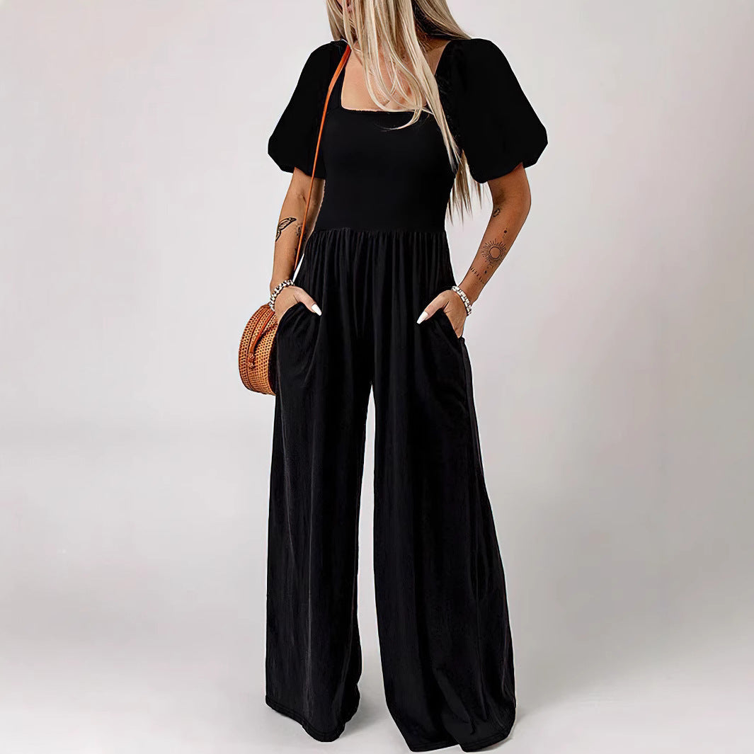 Wal Mart Spring Summer Sexy High Elastic Solid Color Women Jumpsuit