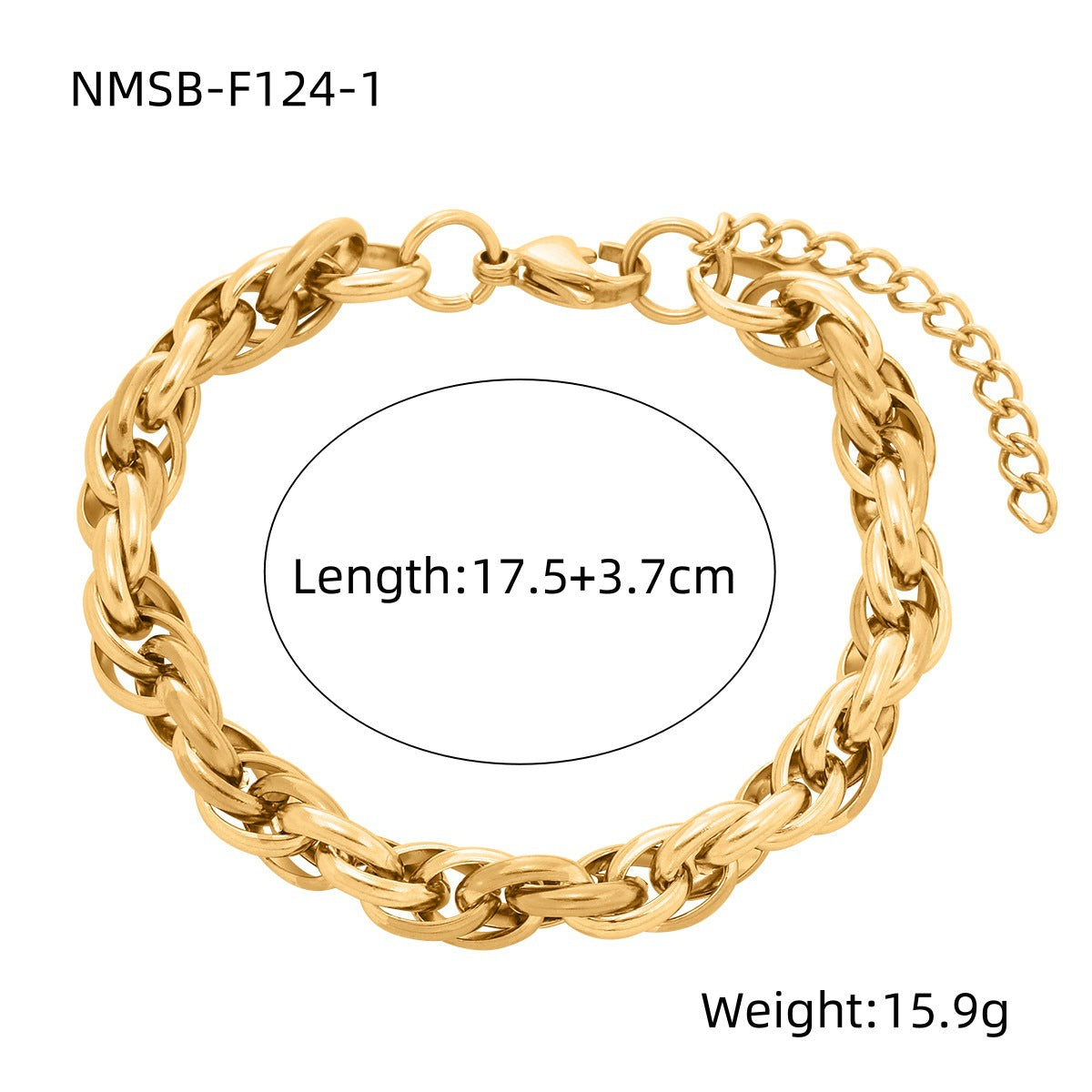 Arrival Metal Texture Titanium Steel Bracelet Niche Design 18K Real Gold High Grade Women Bracelet One Size NMSB-F124-1 Gold