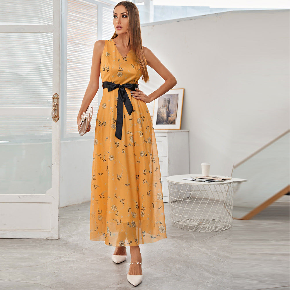 Women Wear Summer Elegant Dress Yellow