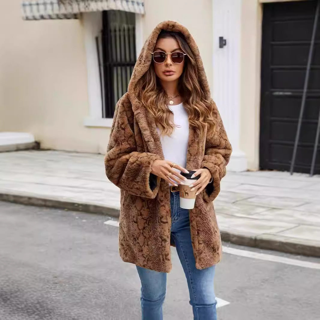 Women Faux Fur Winter Coat Multi